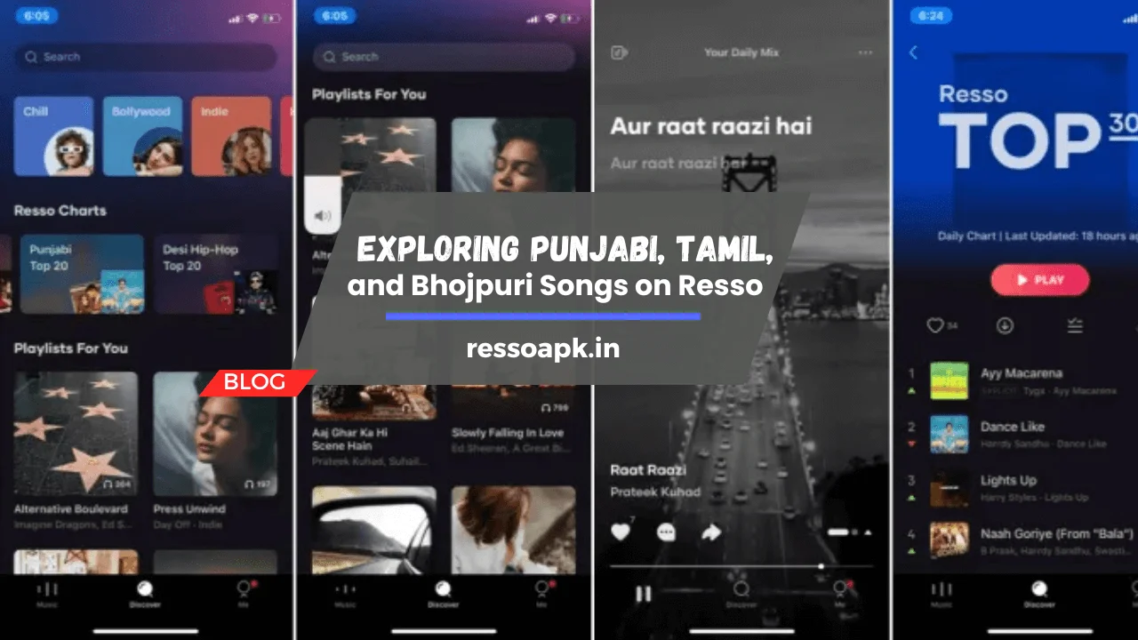 Exploring Punjabi, Tamil, and Bhojpuri Songs on Resso App